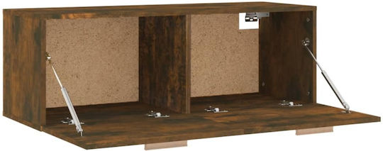 Wall-Mounted Living Room Cabinet made of Particle Board in Smoky Oak Colour 100x36.5x35cm