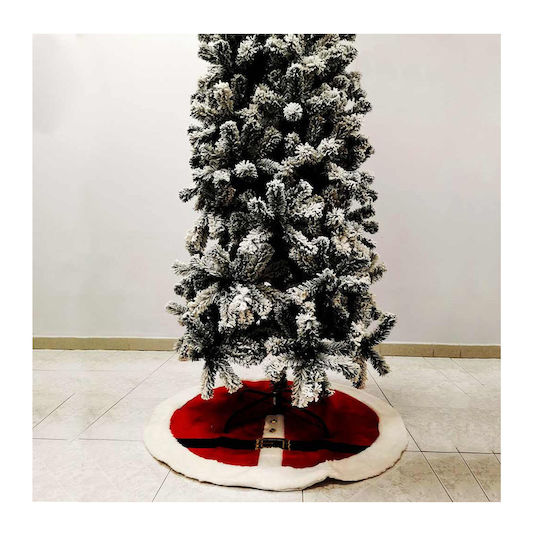 Christmas Tree Skirt Red with Velvet Texture D120cm.