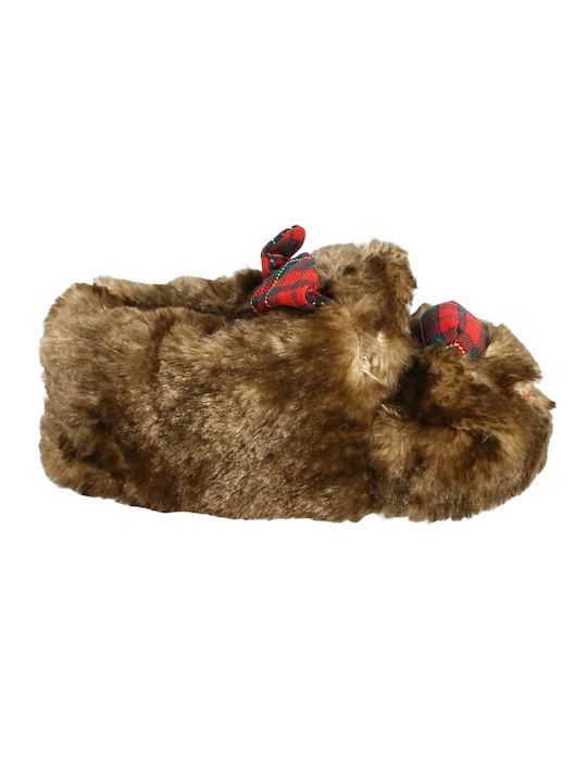 Mad House Kids Slipper Closed-Toe Brown Biagio