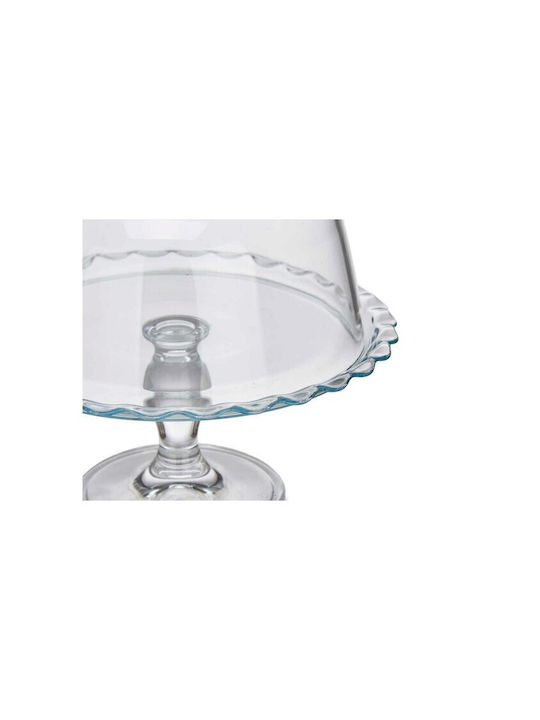 Pasabahce Cake Stand Glass with Cover & Foot Transparent 26x26x26εκ.