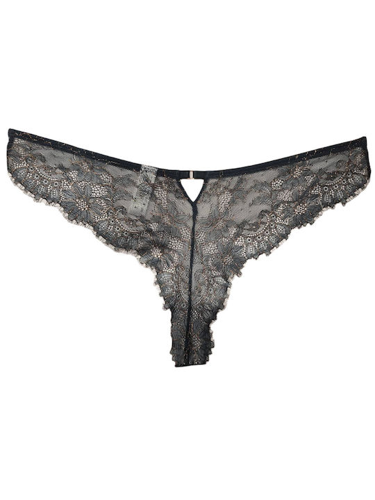 Women's panties made of lace and gold thread, Valege Beautiful Tanga