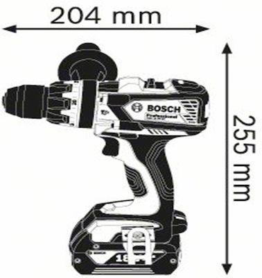 Bosch GSB 18 VE-EC Șurubelniță cu percuție Mașină de găurit Baterie 18V 2x5Ah
