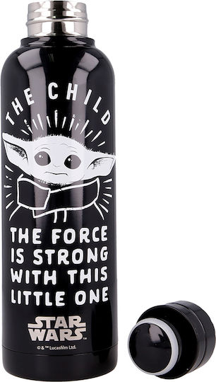 Stor Yoda The Child Παιδικό Παγούρι Star Wars Ανοξείδωτο με Βιδωτό Καπάκι Non Spill Μαύρο 515ml
