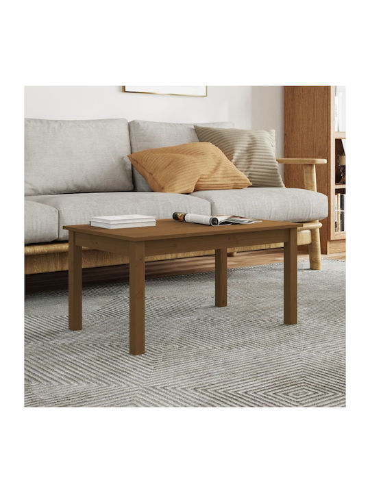 Rectangular Coffee Table from Solid Wood Ink L80xW50xH40cm.