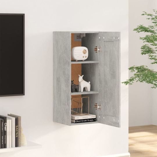 vidaXL Wandvitrine aus Spanplatte Grau Beton 35x34x90cm