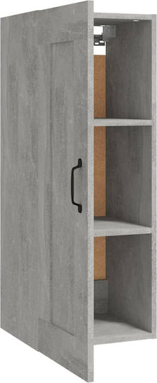 vidaXL Wandvitrine aus Spanplatte Grau Beton 35x34x90cm