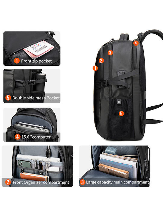 Arctic Hunter B00388 Wasserdicht Tasche Rucksack für Laptop 15.6" in Schwarz Farbe