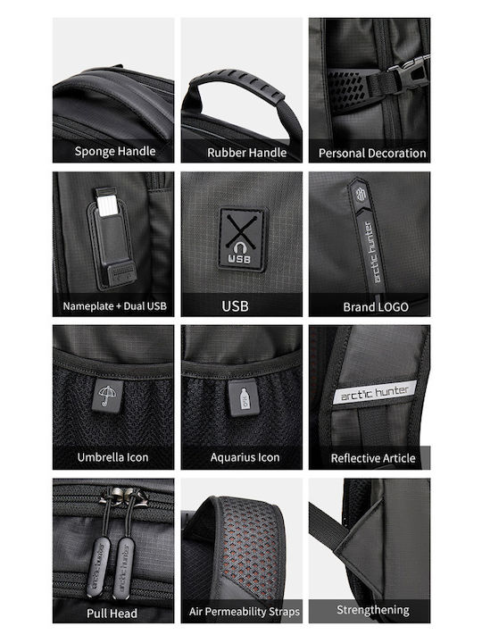 Arctic Hunter B00388 Wasserdicht Tasche Rucksack für Laptop 15.6" in Blau Farbe