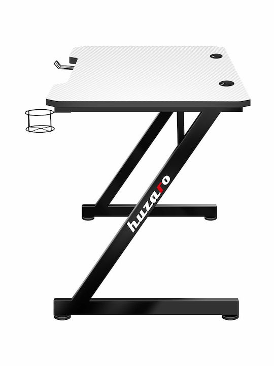 Γραφείο Gaming Hero 2.5 Ξύλινο Λευκό με Μεταλλικά Πόδια & LED 120x60x75εκ.