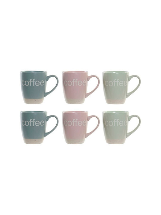 DKD Home Decor Tasse Keramik Bunt 160ml 7Stück