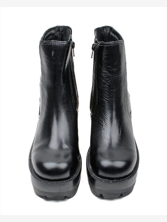 Leather Women's Ankle Boots Black