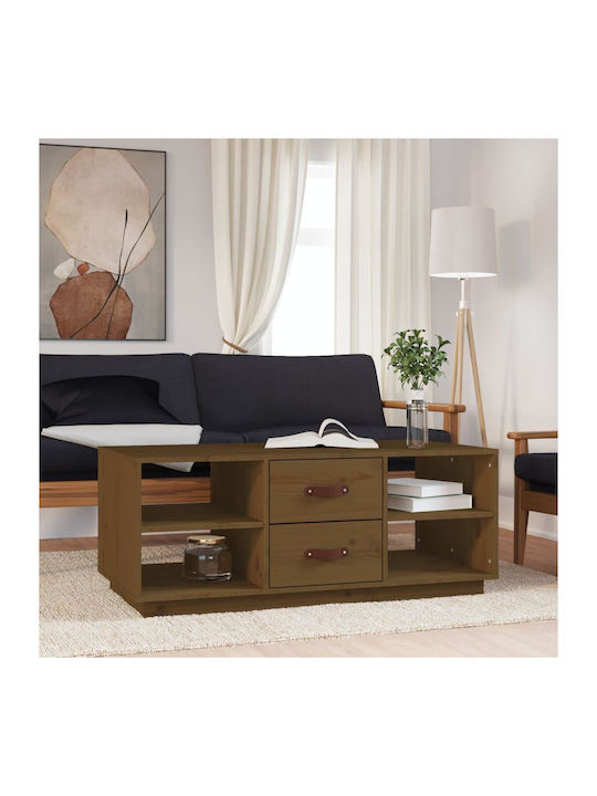 Rectangular Solid Wood Coffee Table Walnut L100xW50xH41cm