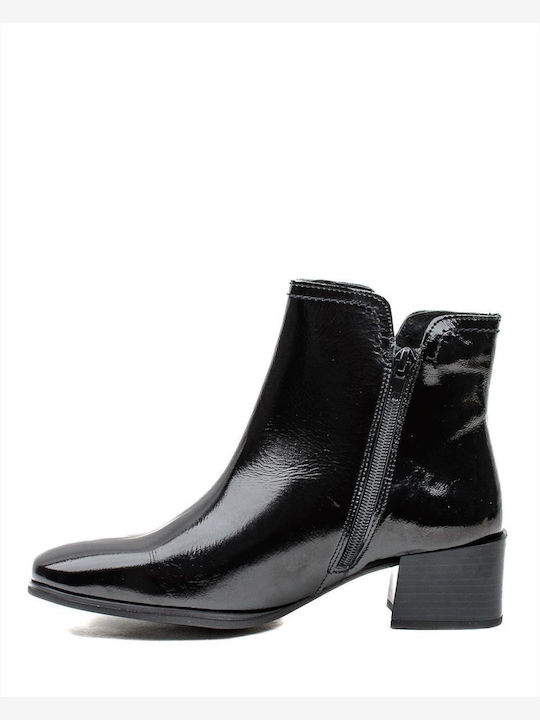 Yokono Women's Patent Leather Ankle Boots Black