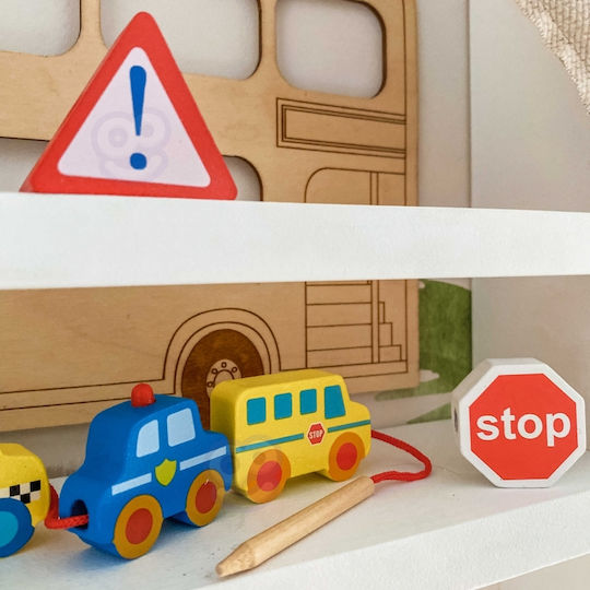 Classic World Jucărie cu Șireturi Jucărie glisantă Transport din Lemn pentru 24++ Luni
