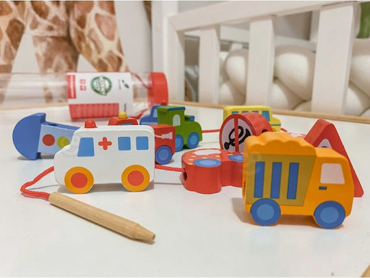 Classic World Jucărie cu Șireturi Jucărie glisantă Transport din Lemn pentru 24++ Luni