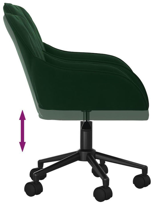 vidaXL Scaun De Birou Cu Brațe Verde Închis