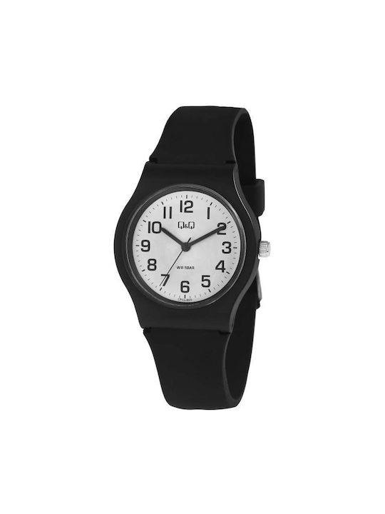 Q&Q Damen Uhr mit Schwarz Kautschukarmband