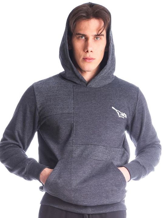 Paco & Co Herren Sweatshirt mit Kapuze und Taschen Anthracite