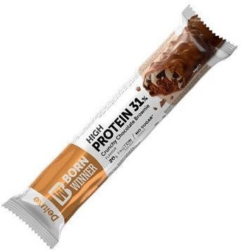 Born Winner Deluxe High Protein Bar with 31% Protein & Flavor Crunchy Chocolate Brownie 64gr