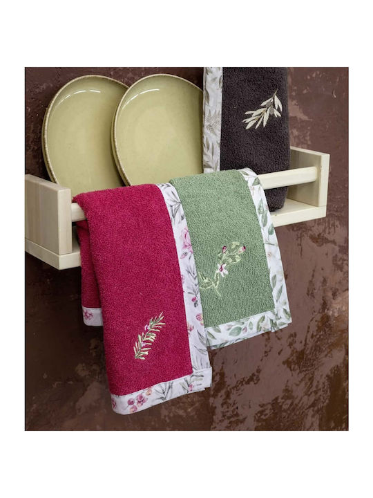 Nima Berries Towel made of 100% Cotton in Red Color 40x40cm 1pcs