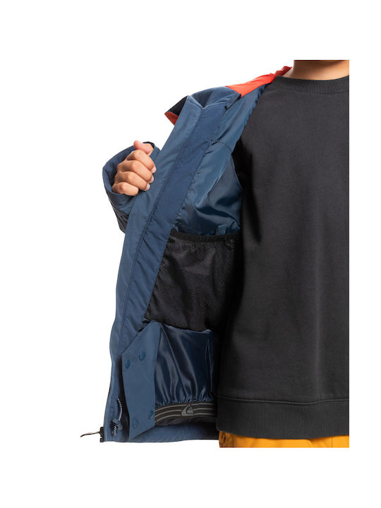 Quiksilver Waterproof Kids Casual Jacket short Windproof with Lining & Protection Hood Blue