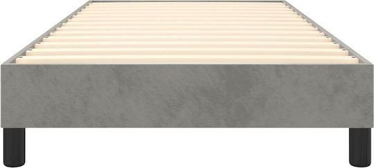 Betten Einzel mit Stoff in Hellgrau für Matratze 100x200cm