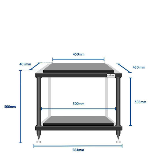 Solidsteel S5-2 Advanced Rack 2 Nivele Alb 58.4x50x43cm