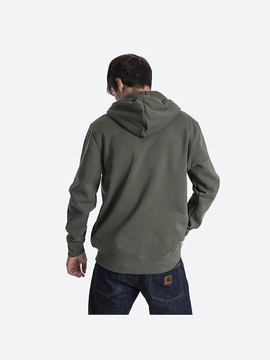 Alpha Industries Herren Sweatshirt Jacke mit Kapuze und Taschen Khaki