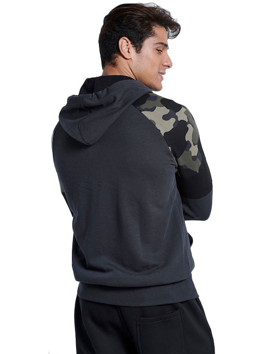 BodyTalk 1212-954022 Men's Sweatshirt Jacket with Hood and Pockets Coal 1212-954022-00503