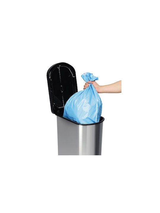 Delta Cleaning Delta Cleaning Kunststoff Mülleimer Mit Pedal Silber 50lt DC-RP50PE