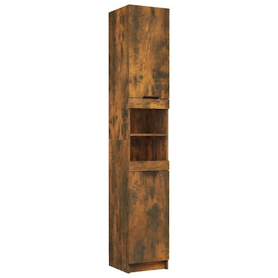 vidaXL Wall Hung Cabinet Bathroom Column Cabinet L32xD34xH188.5cm Oak