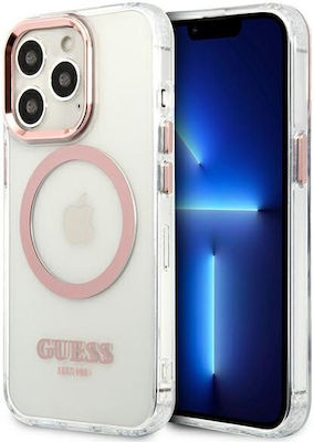 Guess Transparent Magsafe Silicone Back Cover Pink (iPhone 13 Pro)