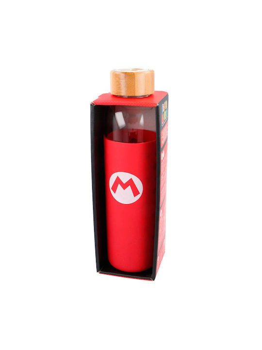 Abysse Bottle Water Glass with Screw Lid Red 585ml