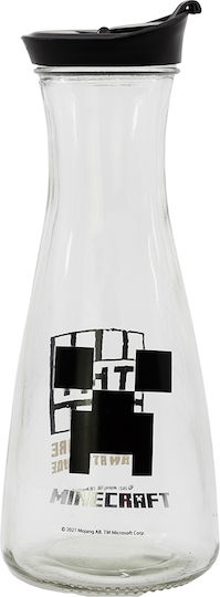 Stor Minecraft Young Adult Flasche Wasser Glas mit Schraubverschluss Transparent 1000ml