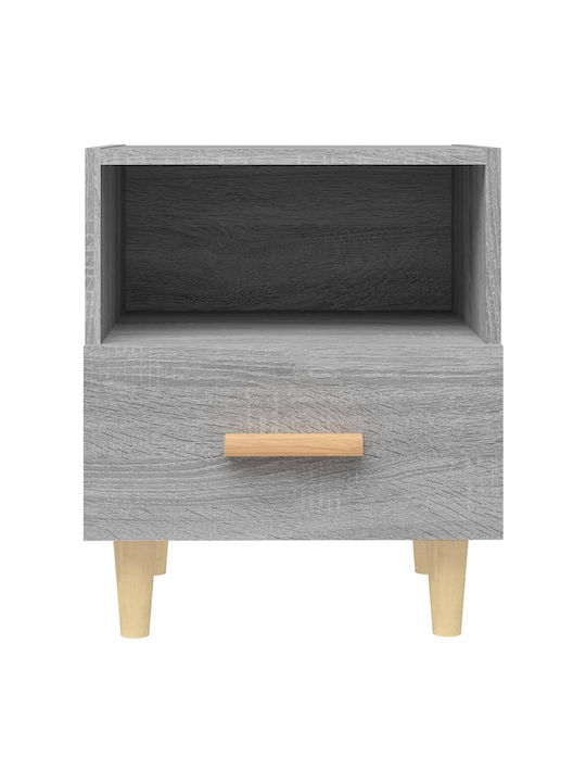 Wooden Bedside Table Γκρι Sonoma 40x35x47cm