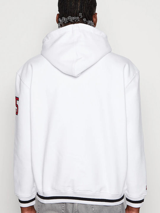 Fubu Men's Sweatshirt with Hood and Pockets White