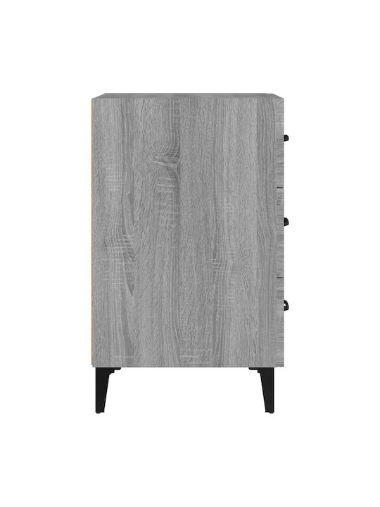Wooden Bedside Table Γκρι Sonoma 40x40x66cm
