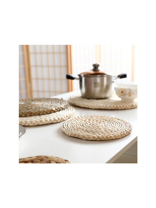 Lalos Placemat Round Wicker Beige 35cm LAL- 1pcs