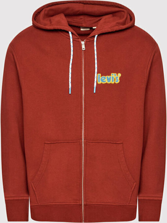 Graphic Sweatshirt mit Kapuze Burgundisch
