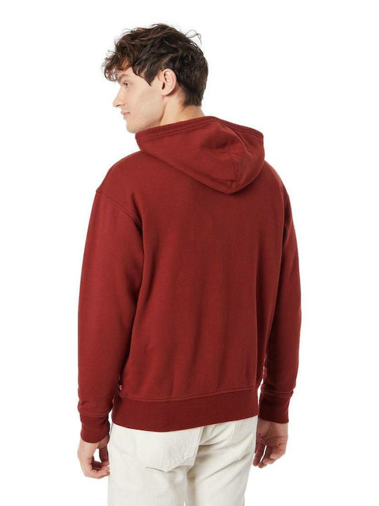Graphic Sweatshirt mit Kapuze Burgundisch