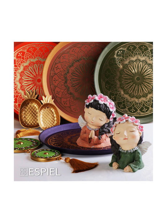 Espiel Pineapple Serving Bowl Round Plastic Gold with Diameter 14cm 3pcs