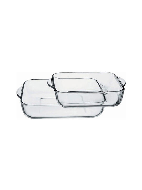 Pasabahce Glass Square Heat-Resistant Cookware 2pcs