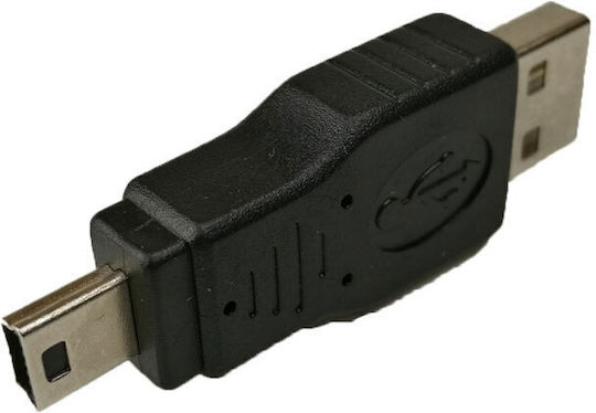 Конвертор USB-A мъжки към мини USB мъжки Черен 1бр