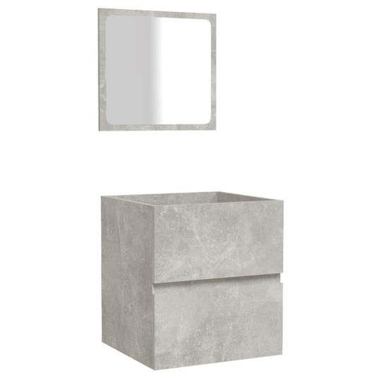 vidaXL Countertop without Sink with Mirror L41xW38.5xH45cm Gray