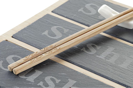 DKD Home Decor Sushi-Set Bamboo Braun 8pcs