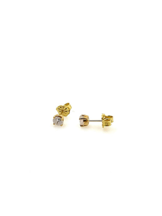 Mono stone earrings 14K Gold