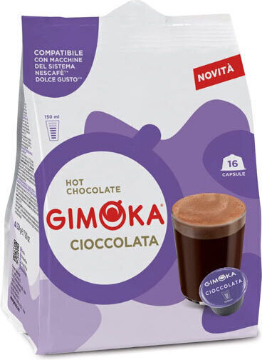 Gimoka Kapseln Schokolade Cioccolata Kompatibel mit Maschine Dolce Gusto 16Mützen