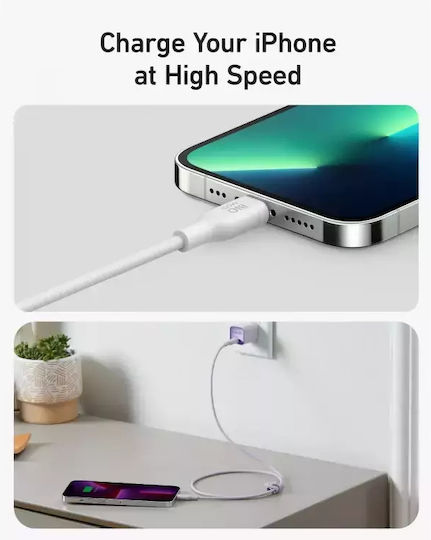 Anker Bio Braided USB-C to Lightning Cable 30W Λευκό 1.8m (A80A2G21)