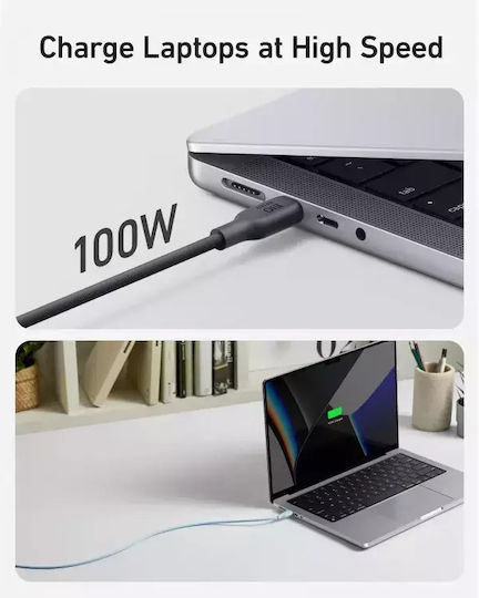 Anker Bio Braided USB 2.0 Cable USB-C male - USB-C male 100W Black 0.9m (A80E1G11)