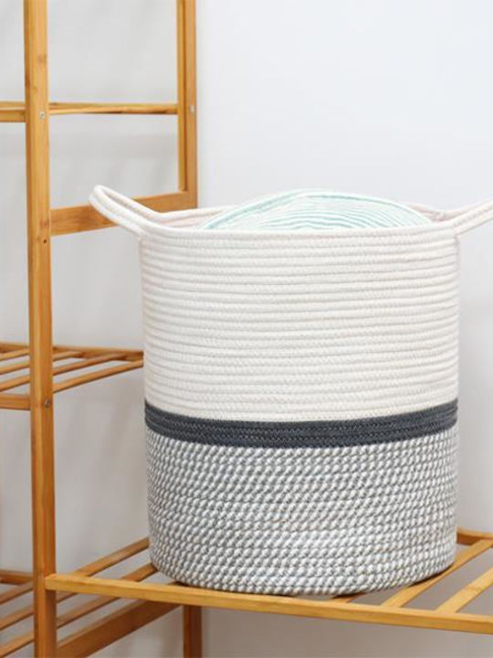 Decorative Basket Wicker with Handles White 35x35x40cm Next